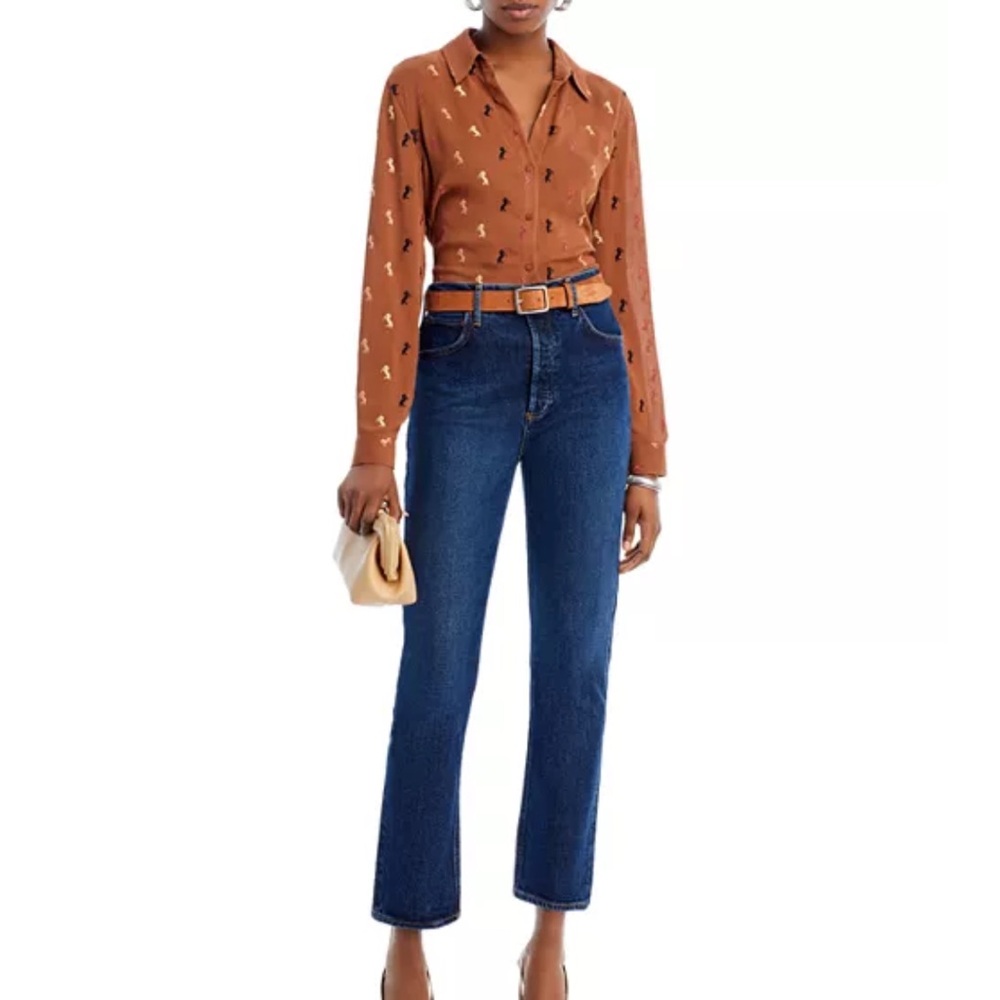 Agolde Riley High Rise Straight Crop Jeans